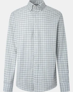 Discount Hackett London Chemise Slim Fit en Flanelle à carreaux gris clair