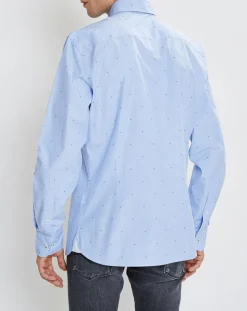 Discount Hackett London Chemise Slim Fit Fil Coupé imprimée bleue