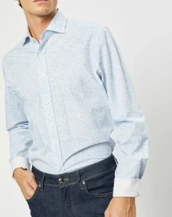 Homme Hackett London Chemise Slim Fit Imprimé en allover bleu clair