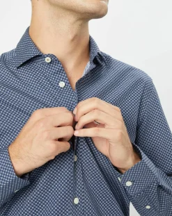 Homme Hackett London Chemise Slim Fit imprimée bleu foncé