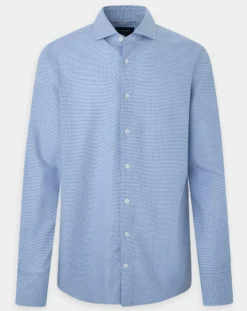 Homme Hackett London Chemise Slim Fit imprimée Pied-de-Poule bleu/blanc