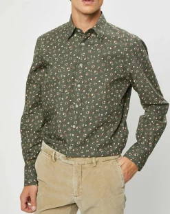 Homme Hackett London Chemise Slim Fit imprimée kaki