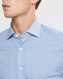 Outlet Hackett London Chemise Slim Fit imprimée Color bleu ciel