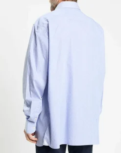 Hackett London Chemise Slim Fit Jacquard à rayures milleraies bleue