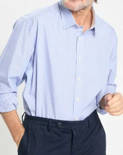 Hackett London Chemise Slim Fit Jacquard à rayures milleraies bleue