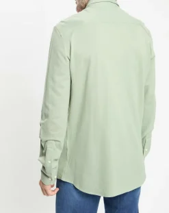 Clearance Hackett London Chemise Slim Fit manches longues piquée unie verte