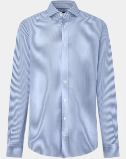 Homme Hackett London Chemise Slim Fit rayée bleue