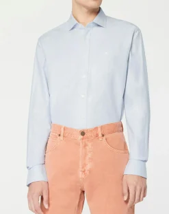 Femme Hackett London Chemise Slim Fit Texturée bleu clair