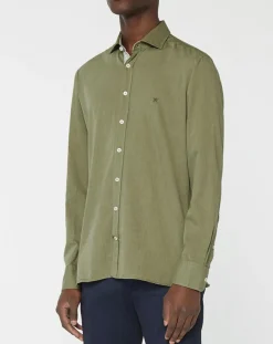 Homme Hackett London Chemise Slim fit Trim Twil Sport kaki