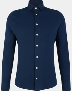 Homme Hackett London Chemise Slim Fit Unie Piquée bleu marine