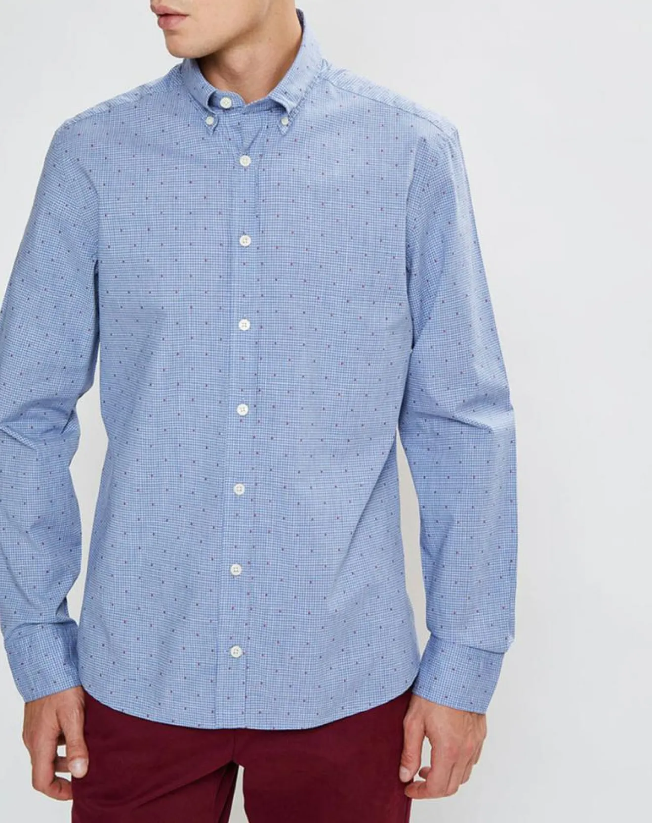 Clearance Hackett London Chemise Slim Fit Wash fil coupé bleue