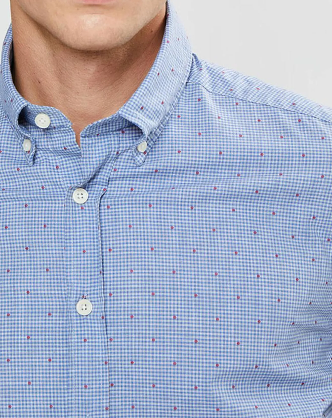 Clearance Hackett London Chemise Slim Fit Wash fil coupé bleue