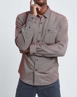 Discount Dockers Chemise Slim Flex rayures rouge/blanc