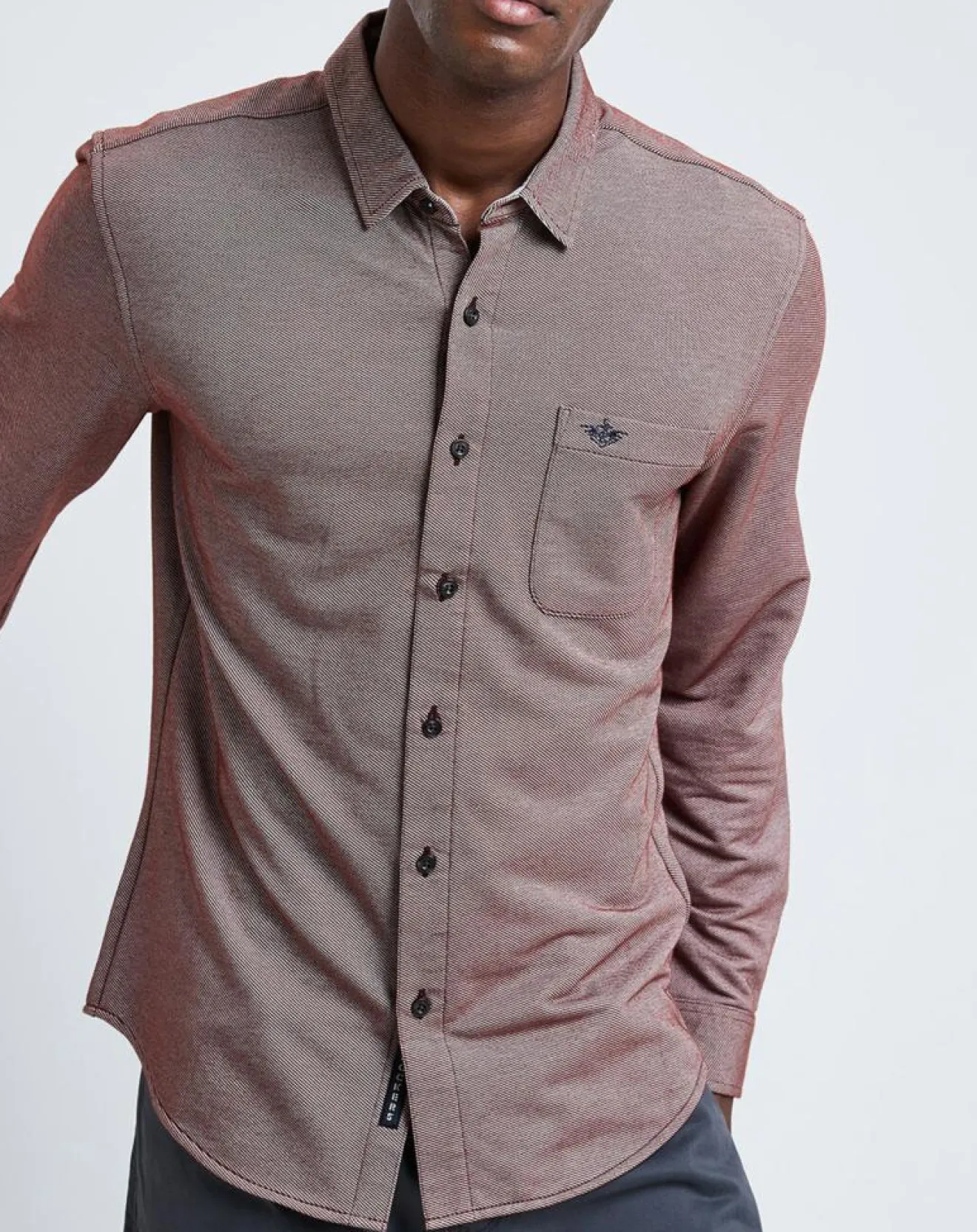 Discount Dockers Chemise Slim Flex rayures rouge/blanc