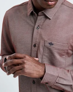 Discount Dockers Chemise Slim Flex rayures rouge/blanc