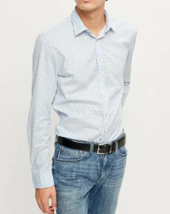 Homme Marc O'Polo Chemise slim imprimée bleu ciel