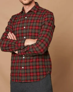 Femme Hartford Chemise Slim Storm rouge/noir/écru/camel/gris