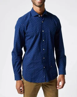 Homme Pepe Jeans Chemise Tedworth Mid Print bleu moyen