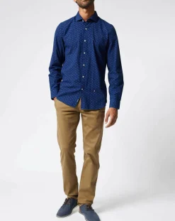 Homme Pepe Jeans Chemise Tedworth Mid Print bleu moyen