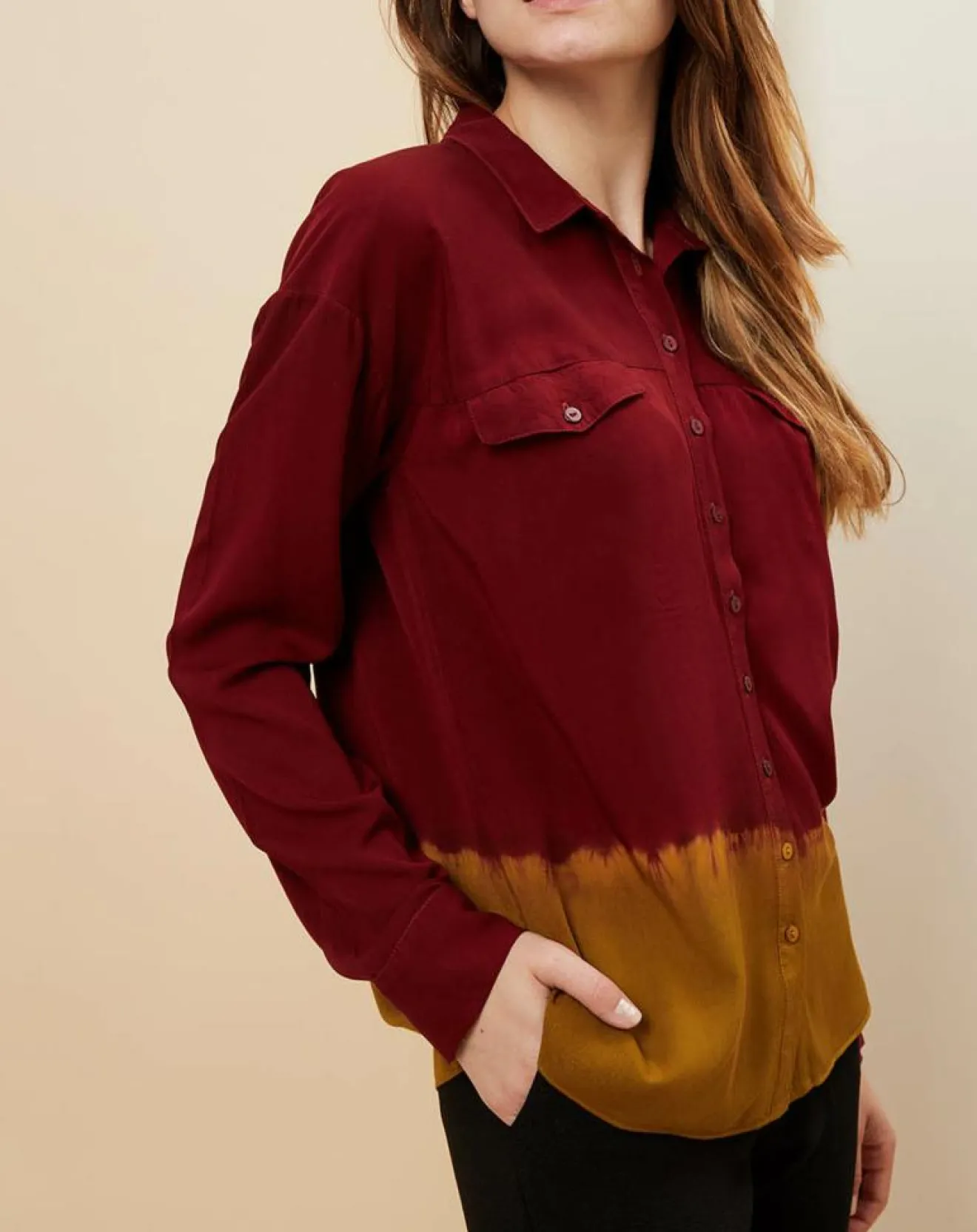 Online Idano Chemise Teophane Bicolore bordeaux