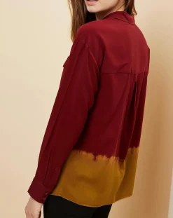 Online Idano Chemise Teophane Bicolore bordeaux