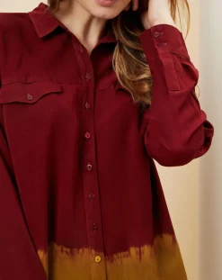 Online Idano Chemise Teophane Bicolore bordeaux