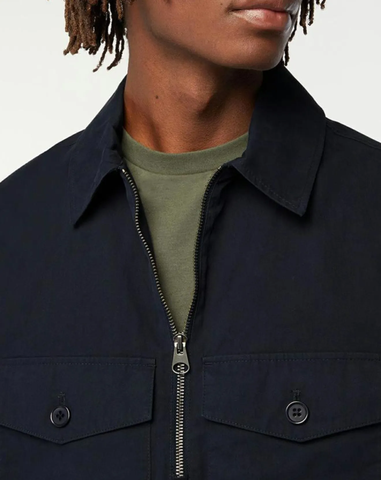 Homme Galeries Lafayette Chemise vareuse en Coton mélangé Nicket bleu marine