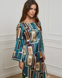 Alice & Charlotte Chemisier Caroline bleu canard