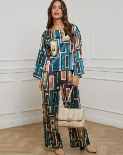 Alice & Charlotte Chemisier Caroline bleu canard