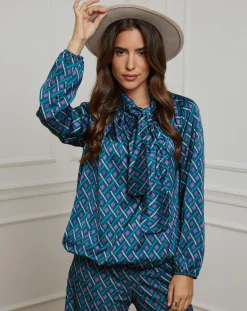 Femme Alice & Charlotte Chemisier Tycia pétrole