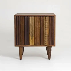 Bois & Chiffons Chevet 1 porte droit Manguier Ramon Naturel - 45x40x50 cm