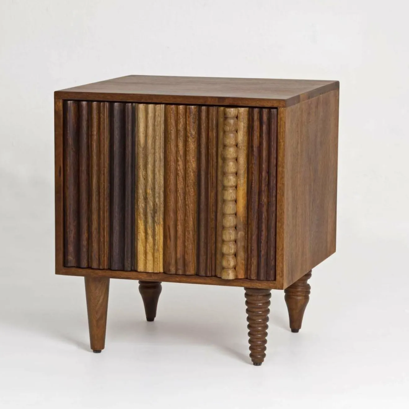 Bois & Chiffons Chevet 1 porte droit Manguier Ramon Naturel - 45x40x50 cm