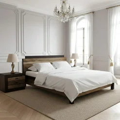 Hot Bois & Chiffons Chevet bois bicolore - débord droite Naturel - 54x38x42 cm