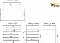 Hot Bois & Chiffons Chevet bois bicolore - débord droite Naturel - 54x38x42 cm