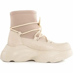 Femme Lab78 Chunky bottines beiges - Talon 6 cm