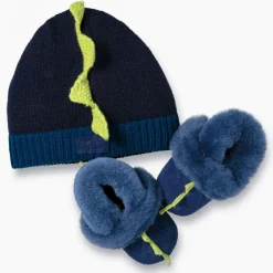 Clearance Ugg Coffret bonnet & bottines en Peau de Mouton Dydo bleu