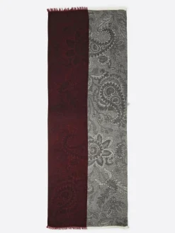 Homme Devred Coffret écharpe à motif cachemire merlot - 180x68 cm