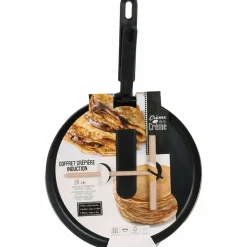 Lily Cook Coffret crépière induction avec ustensiles noir/blanc - 44.5x28.5 cm