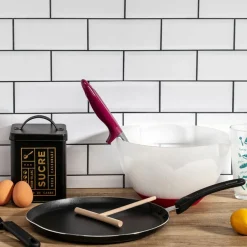 Lily Cook Coffret crépière induction avec ustensiles noir/blanc - 44.5x28.5 cm