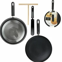 Lily Cook Coffret crépière induction avec ustensiles noir/blanc - 44.5x28.5 cm
