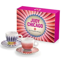Hot Illy Coffret de 2 Tasses Cappucino en Porcelaine Judy Chicago - 170 ml