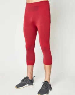 Homme Odlo Collant technique 3/4 Evolution Warm Seamless rouge