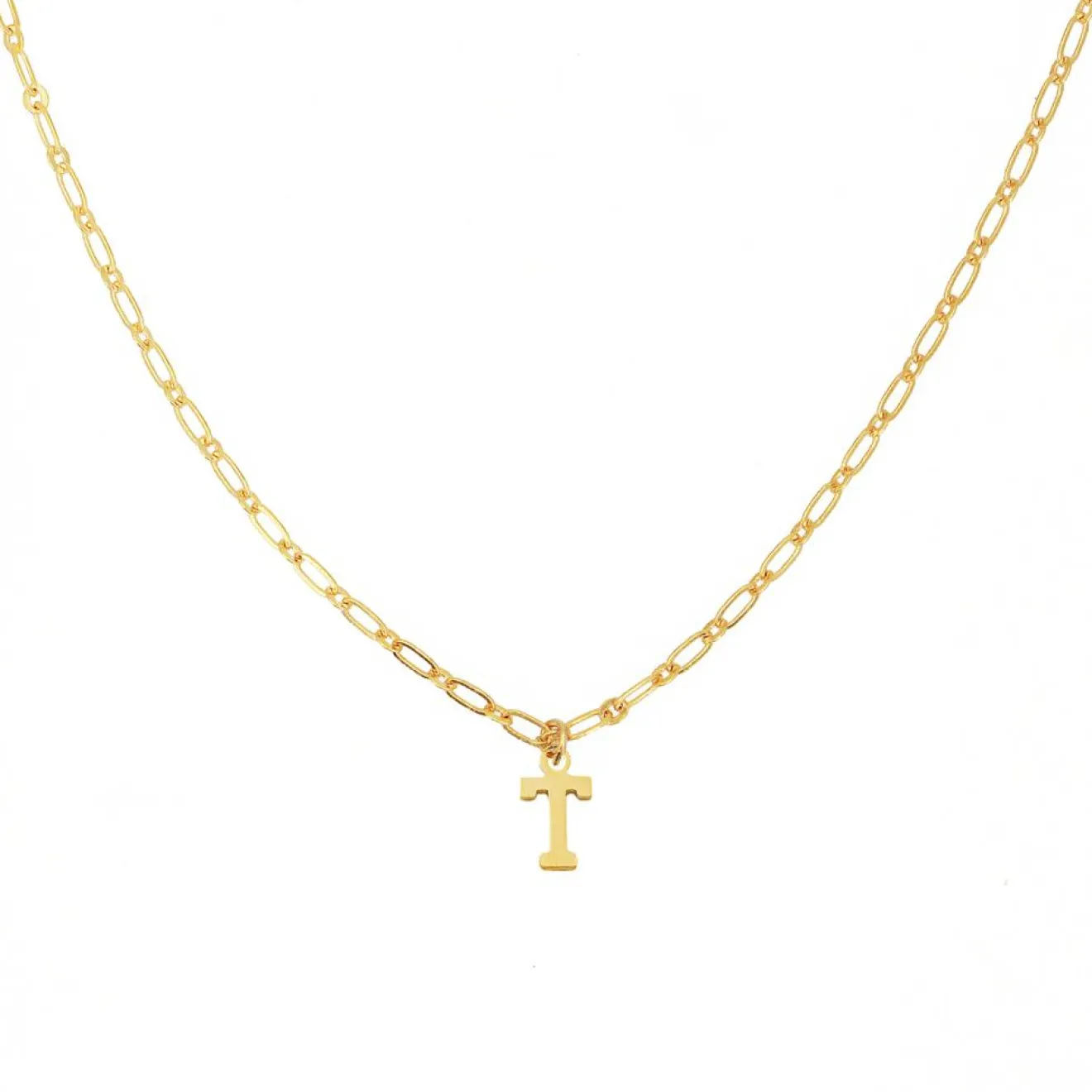 Online Nilaï Paris Collier Alphabet T en Laiton doré