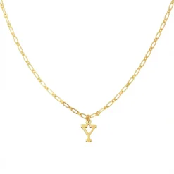 Nilaï Paris Collier Alphabet Y en Laiton doré