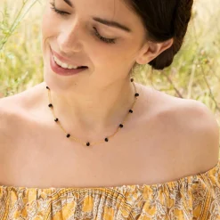 Sale Moonstone Collier Elisa Jade en laiton doré