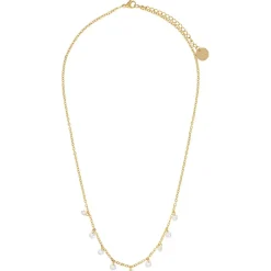 Femme Clio blue Collier en Acier & Cristal doré/blanc