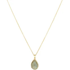 Femme Moonstone Collier Matéa Labradorite en laiton doré