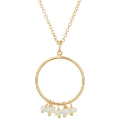 Best Moonstone Collier Odine Perle en laiton doré