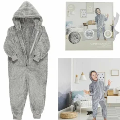 Enfant Home Deco Factory Combinaison enfant Sherpa grise - 94x2x115 cm