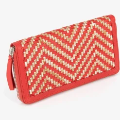 New Mellow Yellow Compagnon en Cuir et Raphia Fypurse rouge - 19.5x11 cm